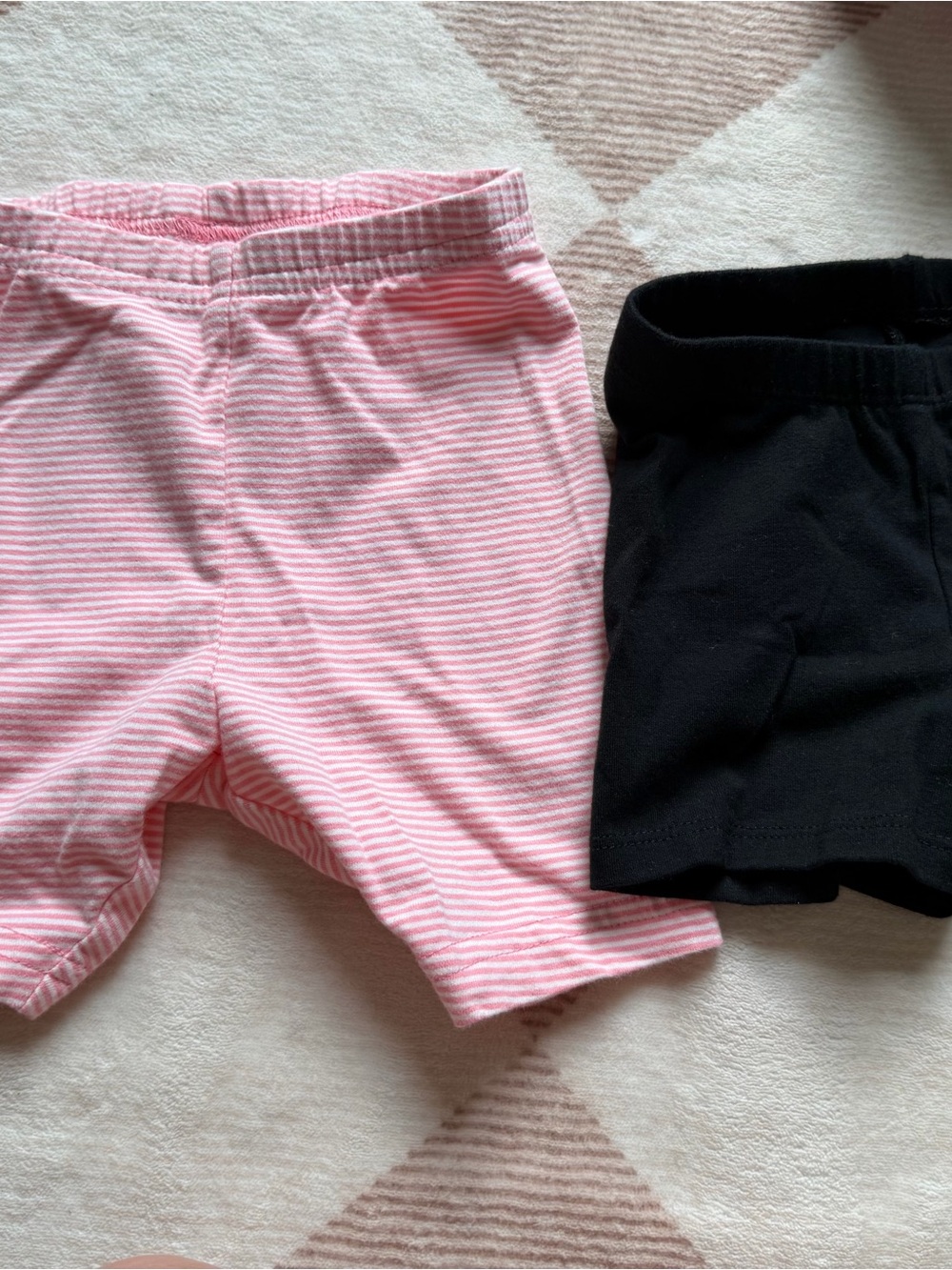 Cat & Jack Pink Stripe and Black Knit Shorts Set